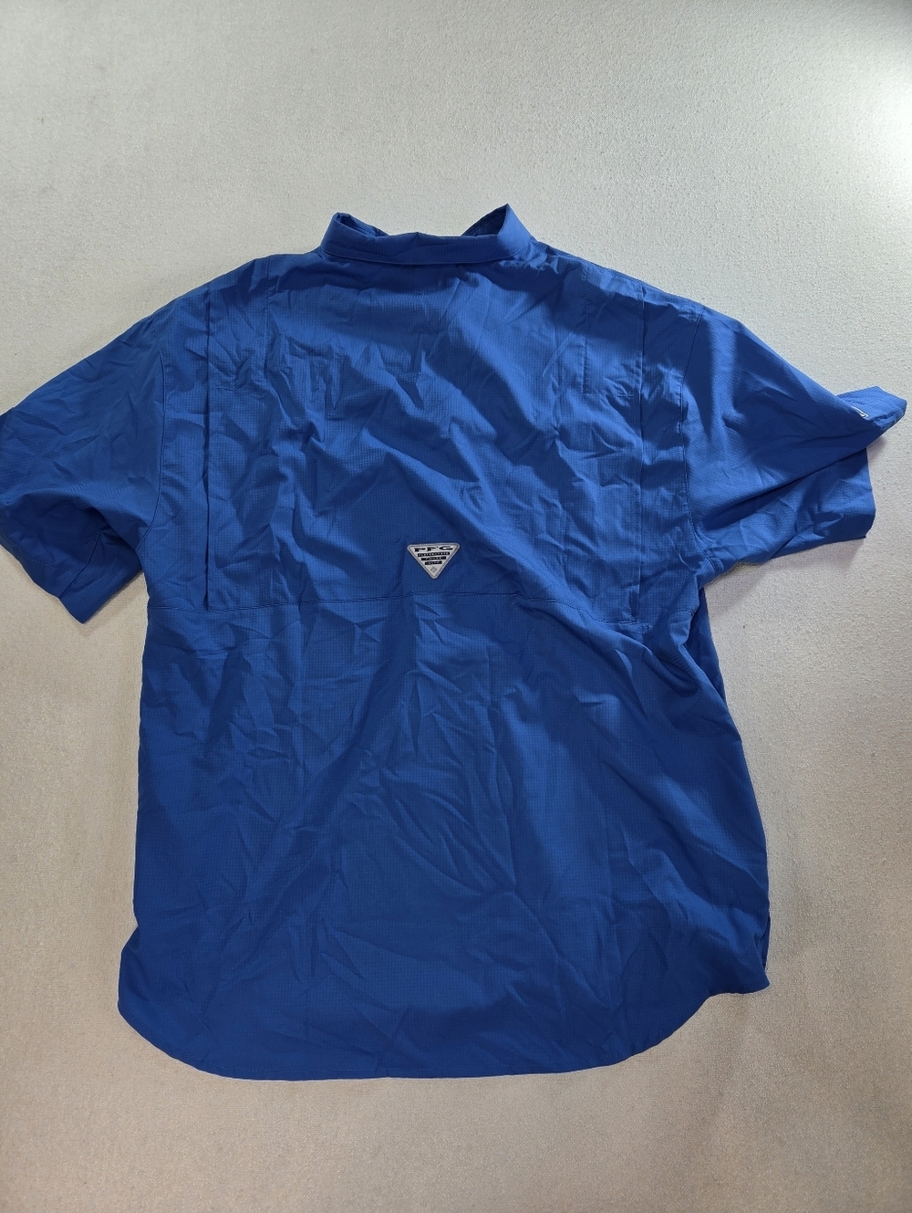 Columbia PFG Shirt L Blue Fishing UPF 40 Short Sleeve NWT - Picture 9 of 10